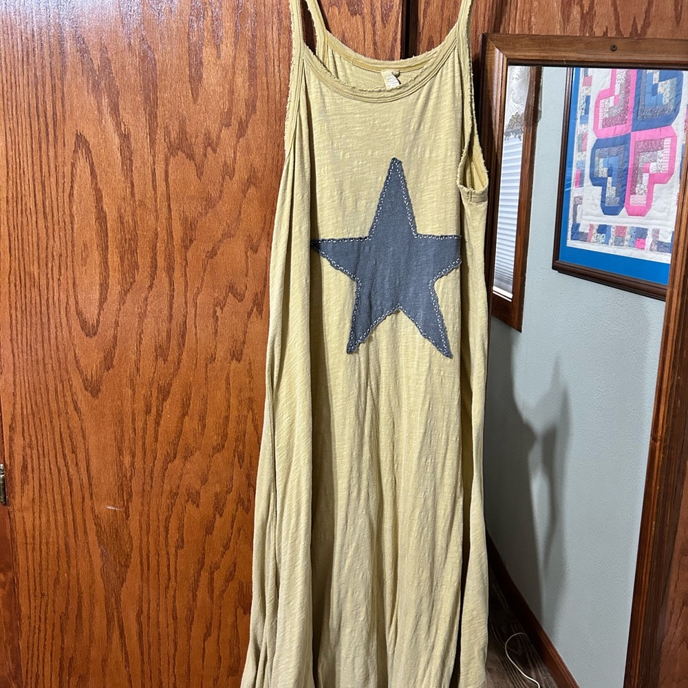 Magnolia Pearl Beige Maxi Dress with Blue Star